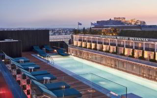Athens Capital Hotel MGallery Mappemonde Rooftop Bar Acropolis View