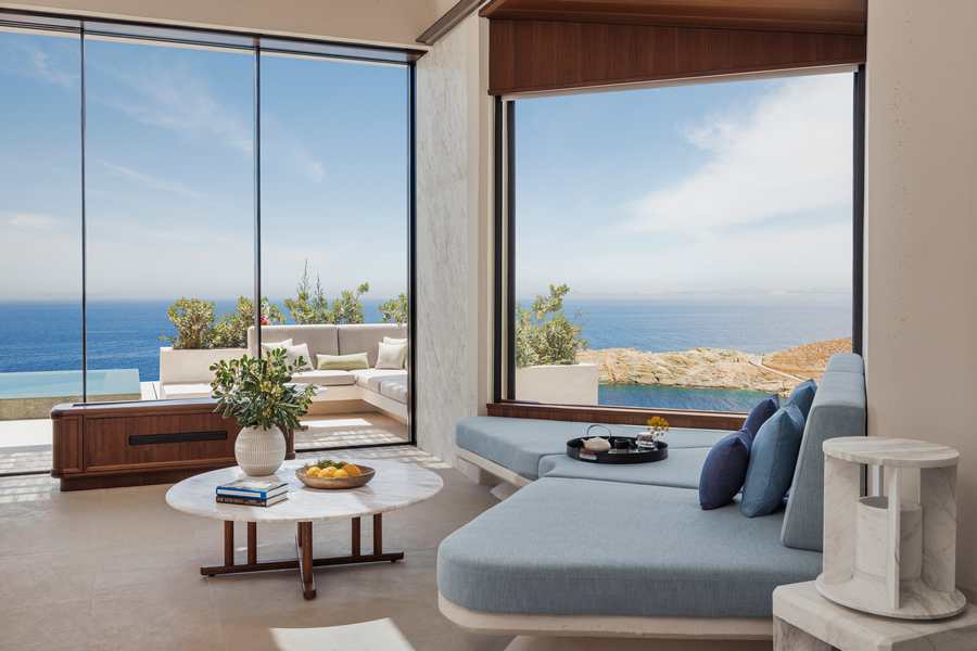 One&Only Kea Island luxury villa with infinity pool overlooking the Aegean Sea
