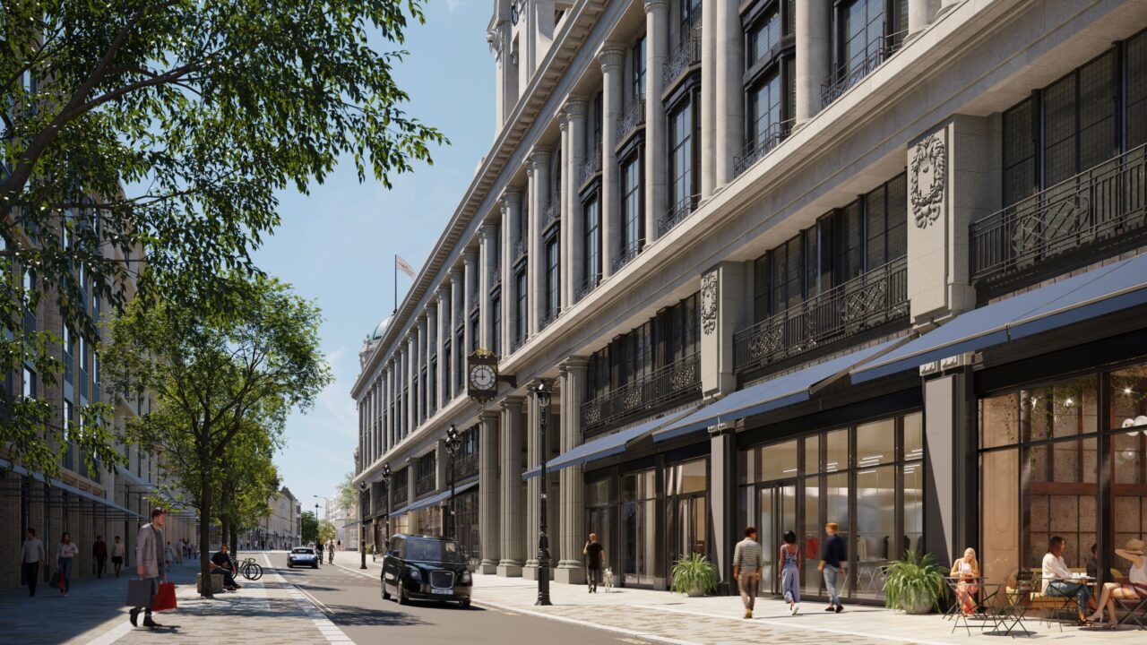 Exterior of the former Whiteleys department store in Bayswater, set to reopen as Six Senses London