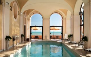 La posta vecchia hotel pool in Rome from Emily in Paris 5