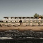 Dexamenes Seaside Hotel on the Ionian coast in the Peloponnese, converted from a former wine factory
