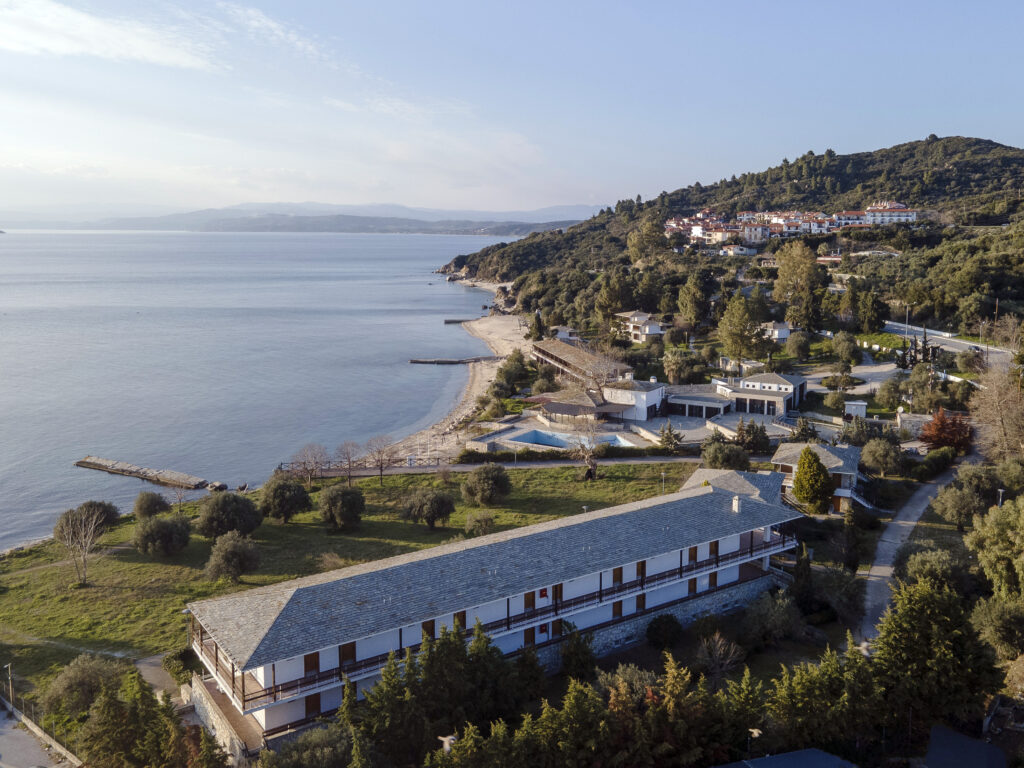 The historic Xenia Ouranoupoli in Halkidiki, set to reopen as Casa Cook Athos after a Domes Resorts renovation